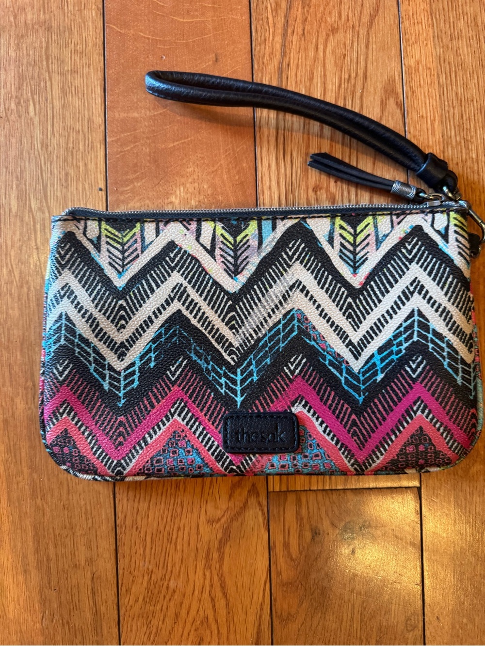 The Sak Chevron Print Wristlet Clutch Multicolor Boho